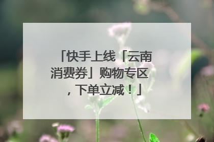 快手上线「云南消费券」购物专区，下单立减！